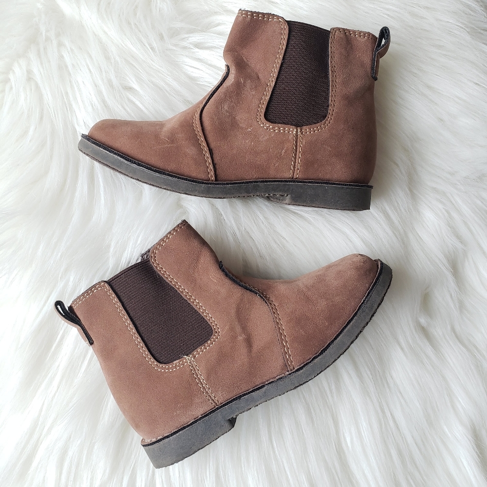 Boy's Cherokee Brown Zip-Up Chelsea Boots, Size 9